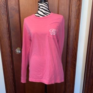 Ivory Ella Lauren James collaboration pink and white long sleeve shirt size S